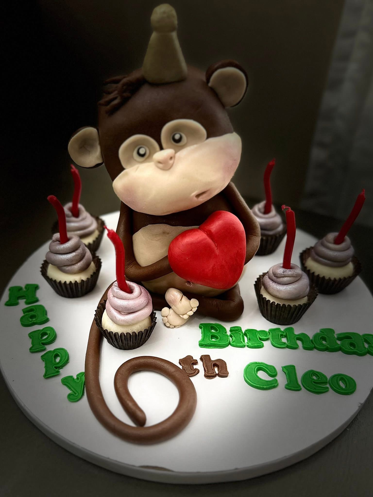 Monkey Fifth Birthday Cake