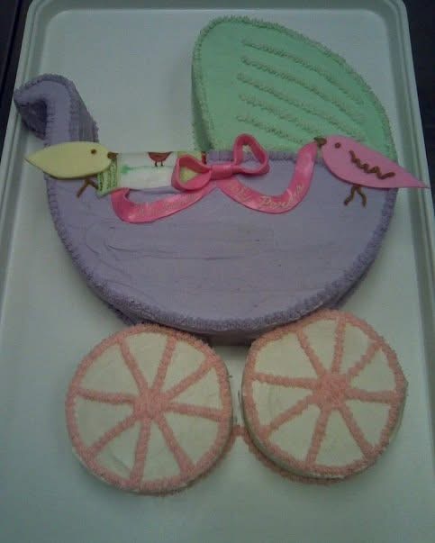 Pastel Baby Carriage Cake